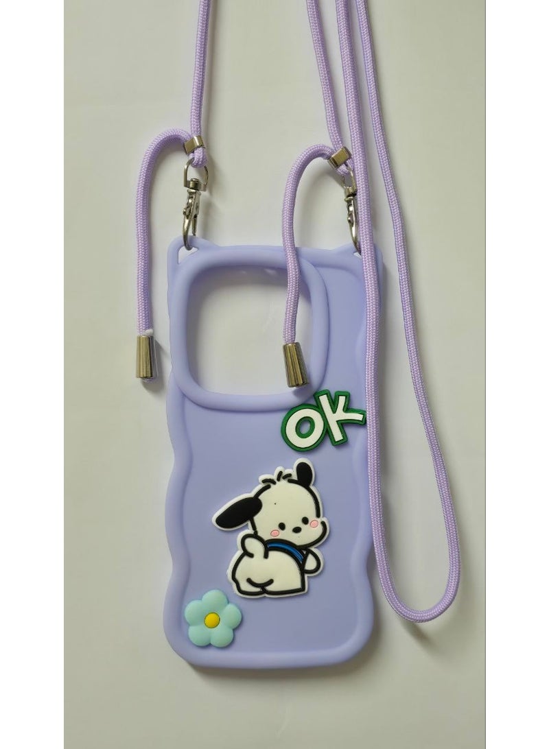 Elegant Back Case With a Distinctive Cartoon Design Compatible With The Phone Xiaomi Redmi Note 14 4G With A Crossbody Chain - A Great Choice For Girls . - Image 2